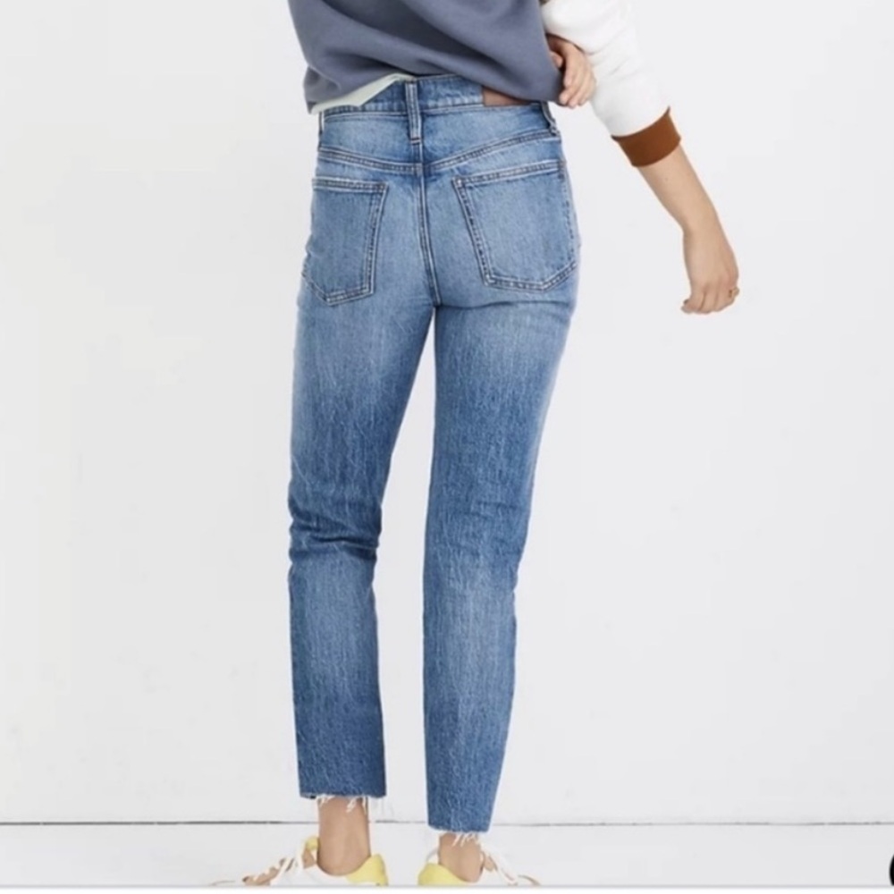 Madewell The Perfect Vintage Jean Light Blue Wash Raw Hem Straight-Leg Jean 25 P - Picture 4 of 14